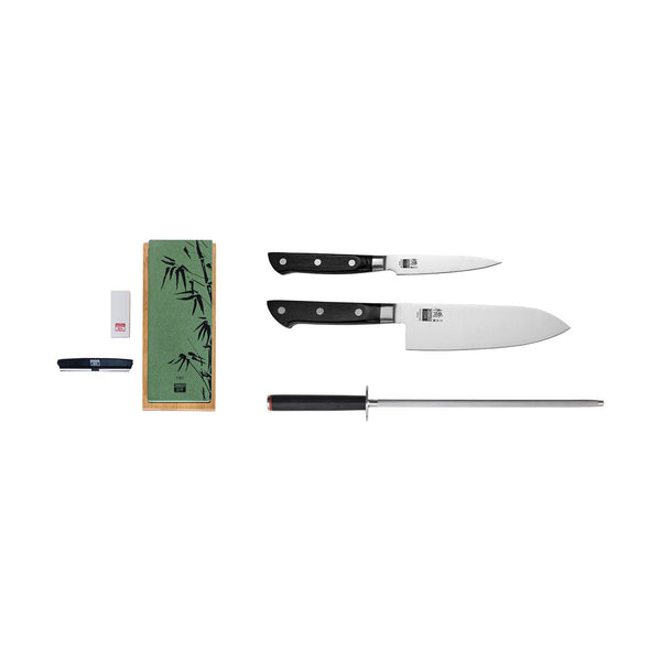 Collection Hashi Classique - Set De Base Deluxe 4 Pièces : 2 Couteaux + 2 Accessoires