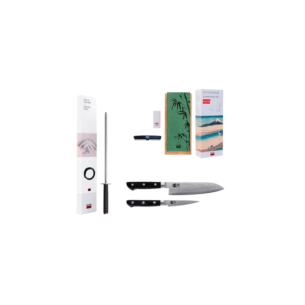 Collection Hashi Damas - Set De Base Deluxe 4 Pièces - 2 Couteaux + 2 Accessoires