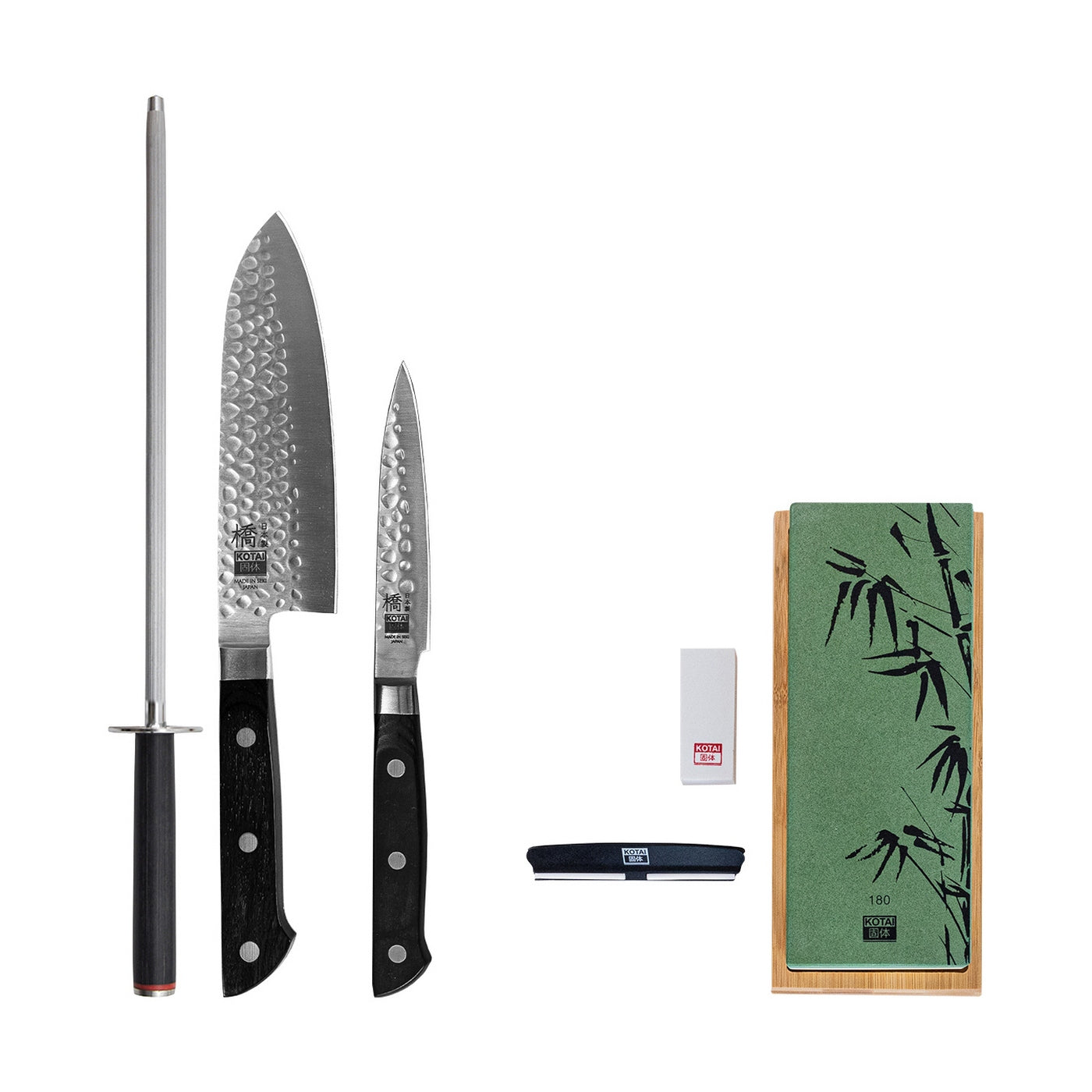 Collection Hashi Tsuchime - Set De Base Deluxe 4 Pièces - 2 Couteaux + 2 Accessoires