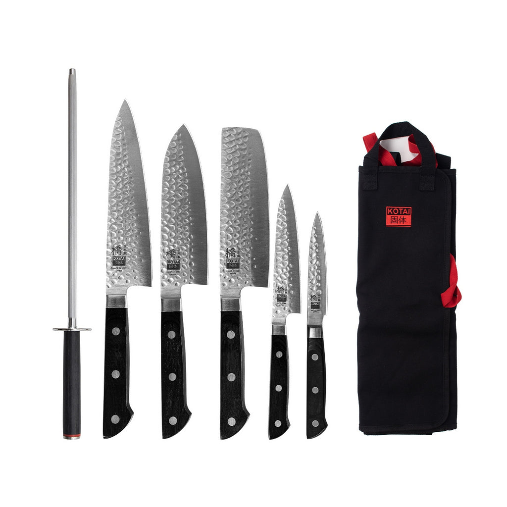 Hashi Tsuchime Collection - Complete Nomad Set 7 pieces: 5 knives + 2 Accessories