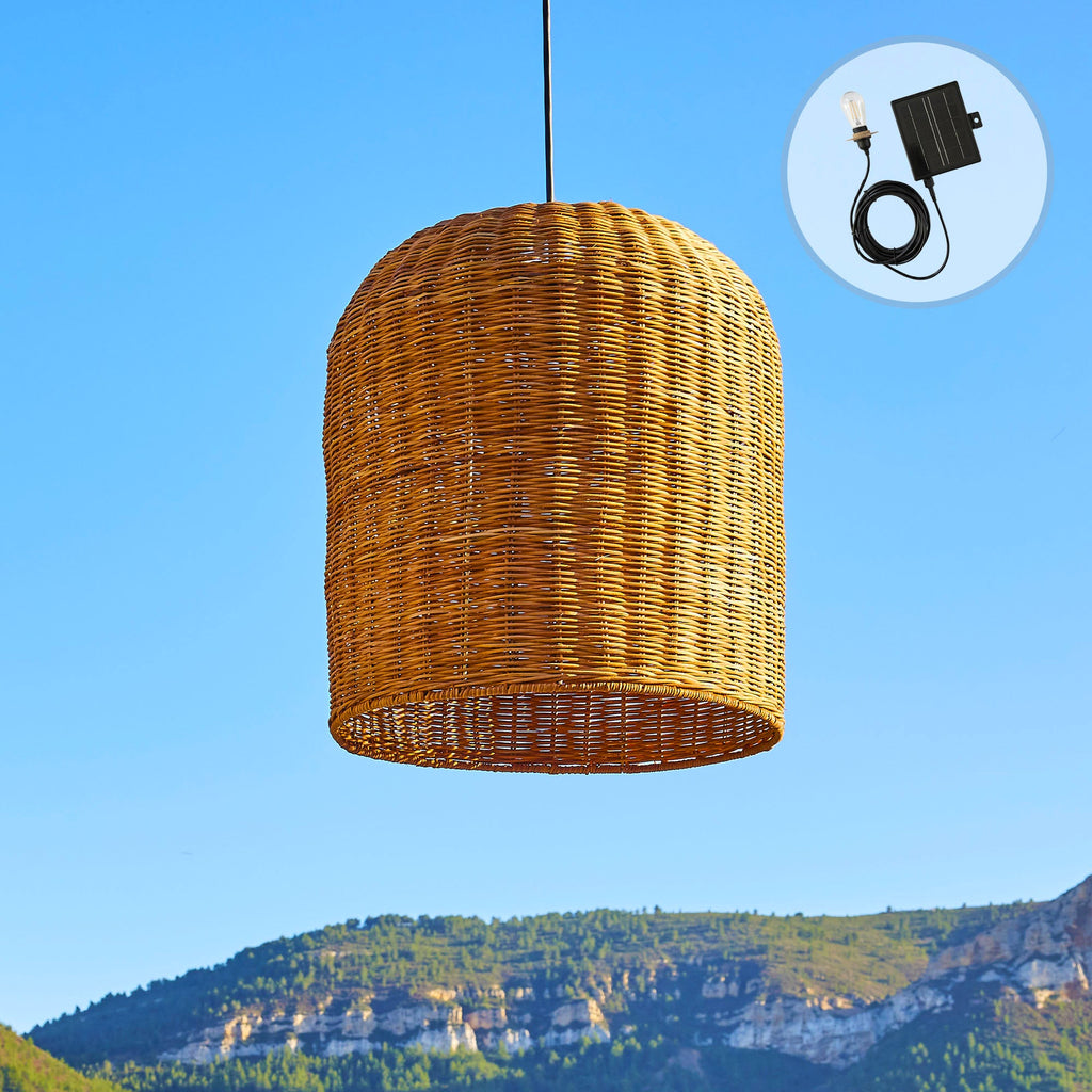 Giacomo - Lámpara colgante solar - Ratán - Beige