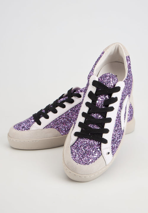 Baskets En Cuir-Colette-Glitter Violet