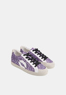 Baskets En Cuir-Colette-Glitter Violet