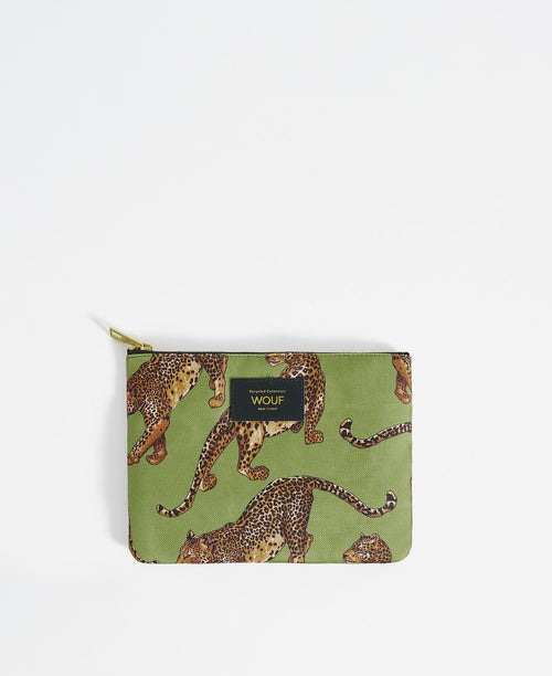 Wouf - Olive Leopard Pouch