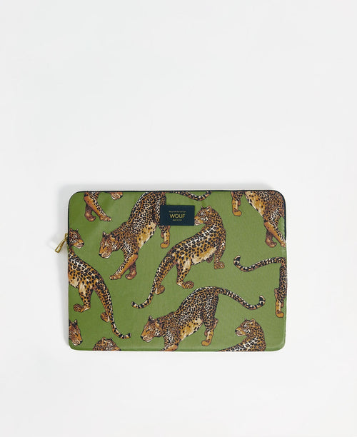 Wouf - Olive Leopard Laptop Sleeve 13“ & 14“