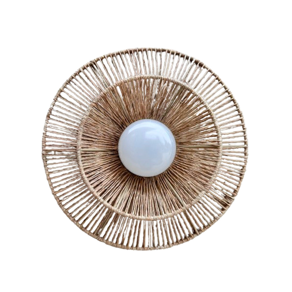Dalia - Aplique inalámbrico - Ratán - Beige