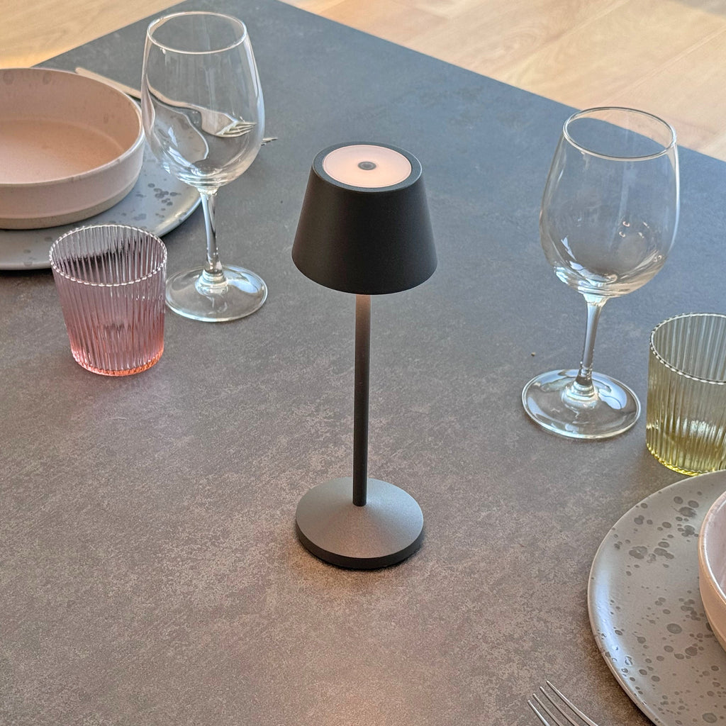 Emily - Lámpara de mesa inalámbrica - Acero - Gris antracita