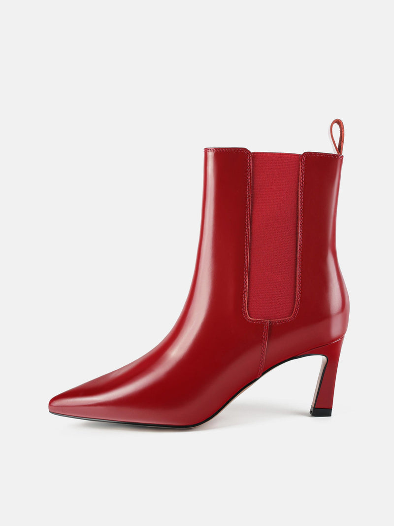 Botines rectos al punto - Rojo