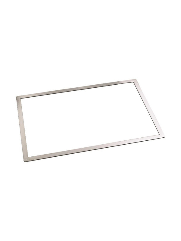 De Buyer – Marco rectangular para bizcocho Joconde - Acero inoxidable - Plateado, marco rectangular de metal plateado sobre fondo blanco