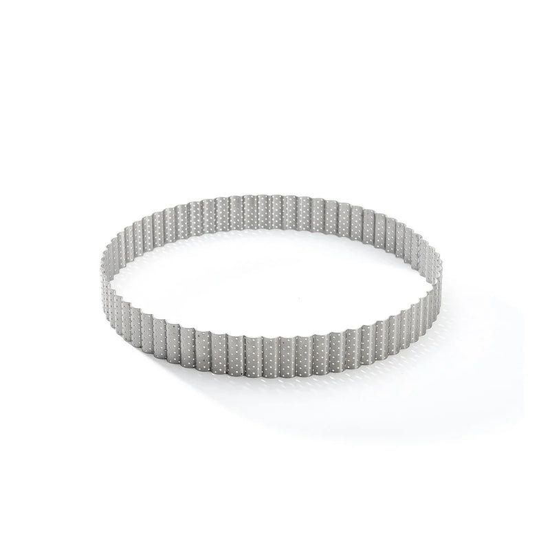 Cercle À Tarte Rond Cannelé Inox Perforé Ht 3Cm - Acier Inoxydable
