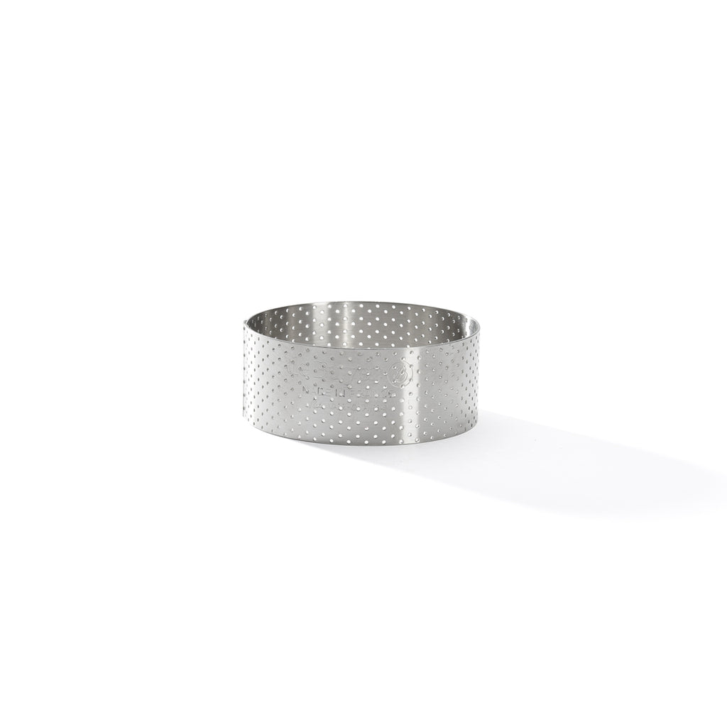 Cercle À Tarte Perforé En Inox À Bord Droit - Ø 85 Cm - H. 3.5 Cm
