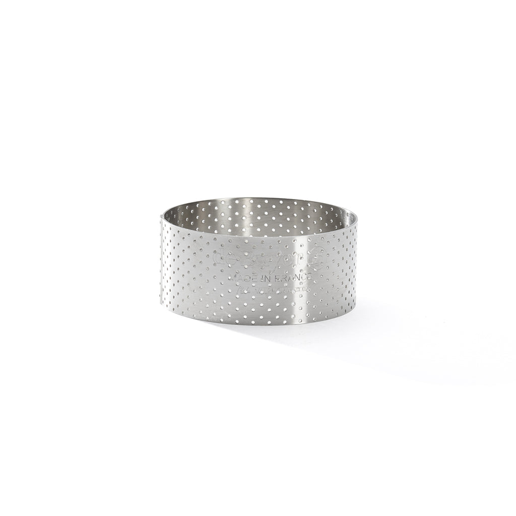 Cercle À Tarte Perforé En Inox À Bord Droit - Ø 75 Cm - H. 3.5 Cm