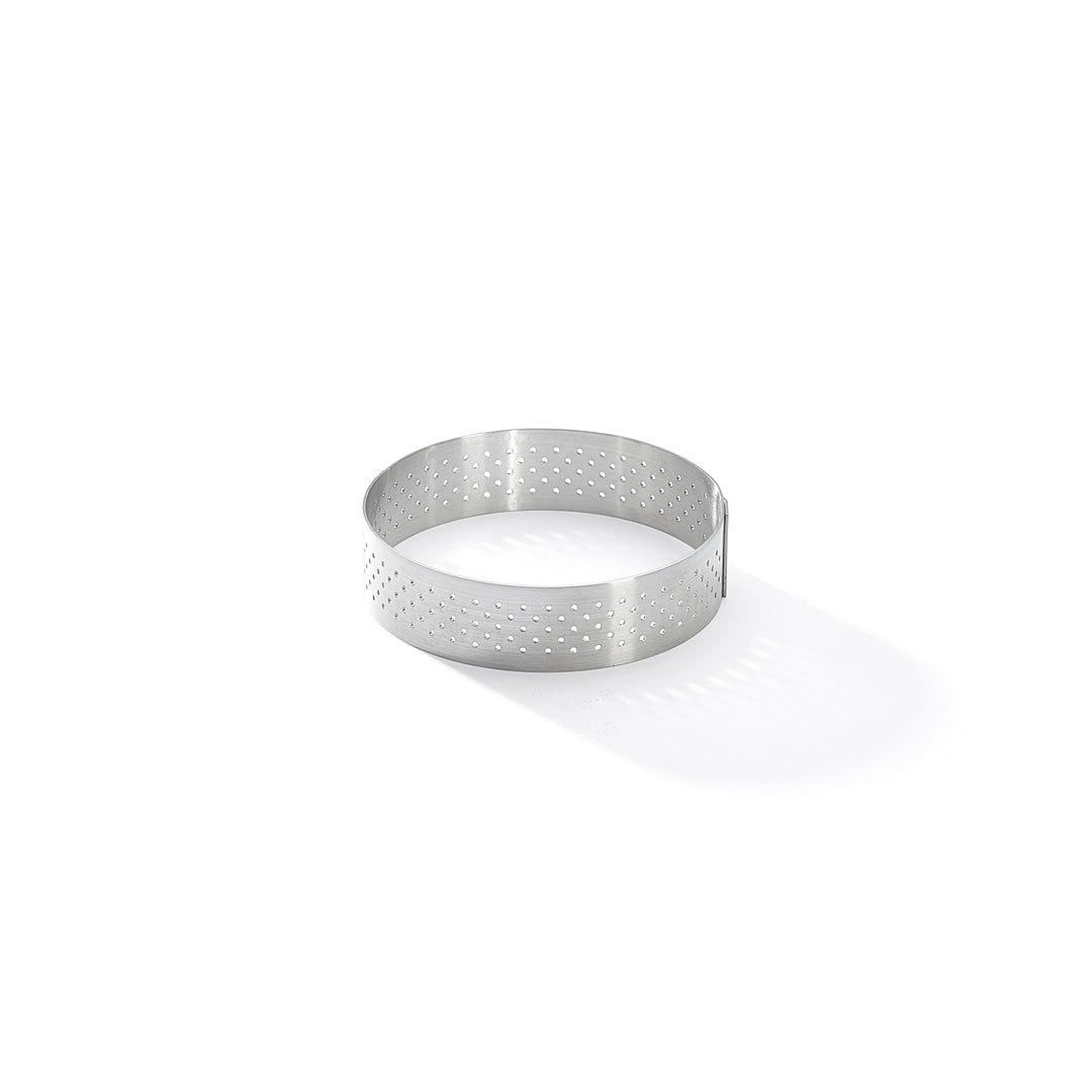Aro Para Tarta Perforado De Acero Inoxidable Con Borde Recto - Ø 85 Cm - Al. 2 Cm