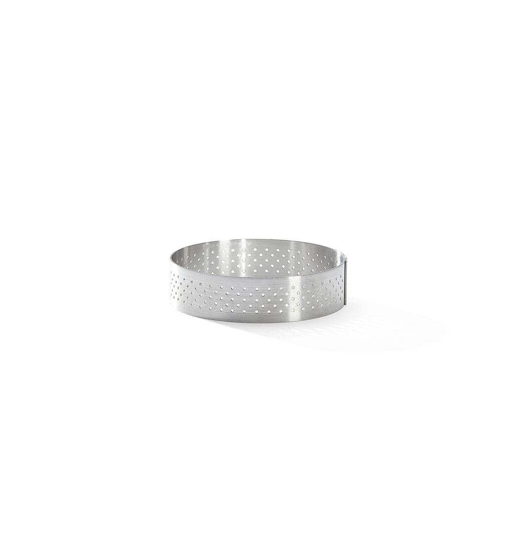 Aro Para Tarta Perforado De Acero Inoxidable Con Borde Recto - Ø 85 Cm - Al. 2 Cm