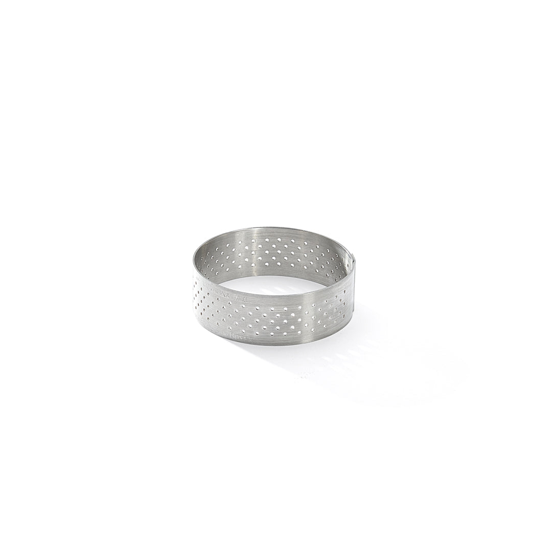 Aro Para Tarta Perforado De Acero Inoxidable Con Borde Recto - Ø 55 Cm - Al. 2 Cm
