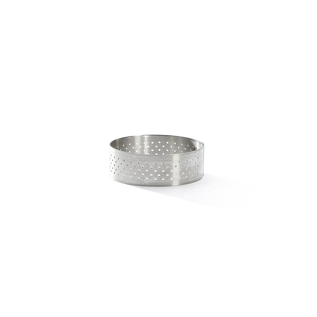 Aro Para Tarta Perforado De Acero Inoxidable Con Borde Recto - Ø 55 Cm - Al. 2 Cm