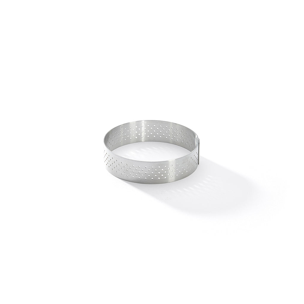 Aro Para Tartas Perforado De Acero Inoxidable Con Borde Recto - Ø 75 Cm - Alt. 2 Cm