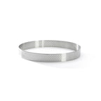 Aro para tarta perforado de acero inoxidable con borde recto - Ø 15,5 cm - Alt. 2 cm