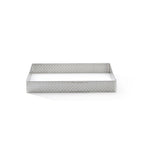 Perforated Square Stainless Steel Valrhona Tart Ring - 8 x 8 cm - H. 2 cm