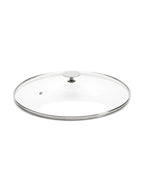 De Buyer – Stainless Steel Loop Handle Lid - Glass - Clear, clear glass pan lid with metal rim and handle