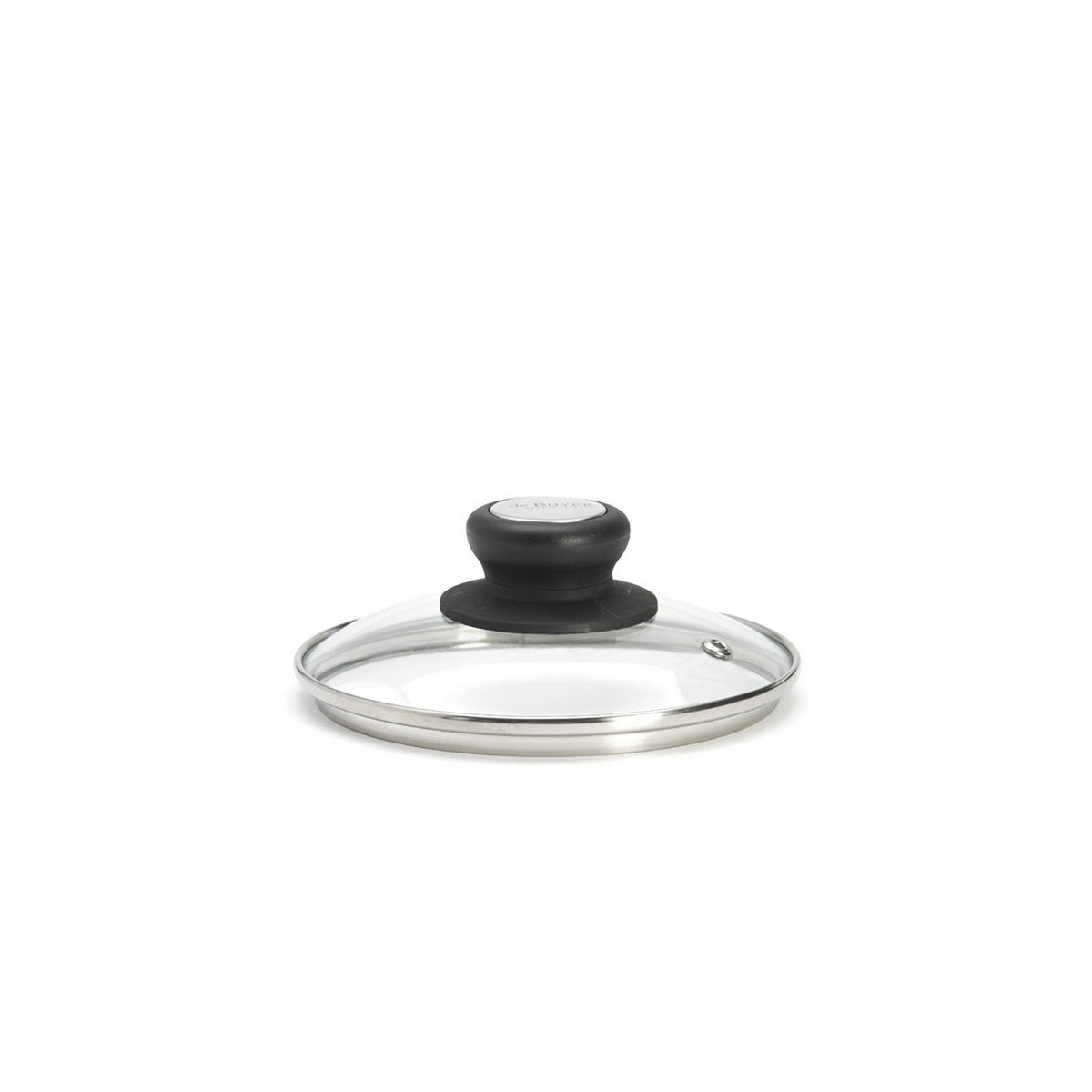 De Buyer – Coperchio Con Pomolo In Bachelite - Vetro - Nero, coperchio per pentola in vetro trasparente con pomolo nero