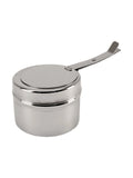 De Buyer – Brænder til chafing dish - Rustfrit stål - Sølv, spritbrænder i rustfrit stål, set forfra på hvid baggrund