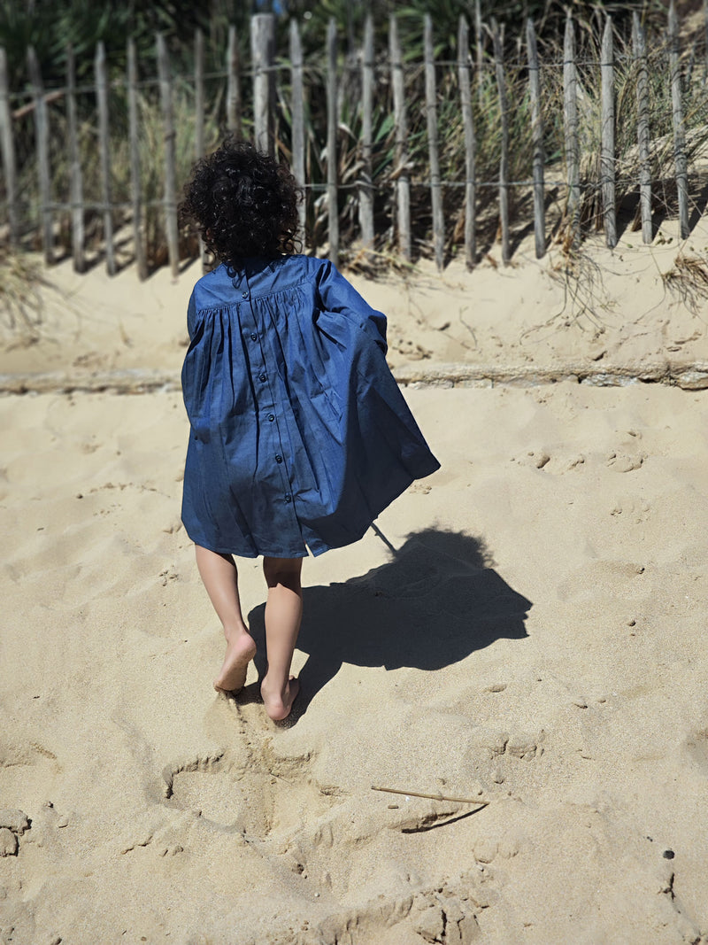 Robe Boetie Coton Denim  - Bleu