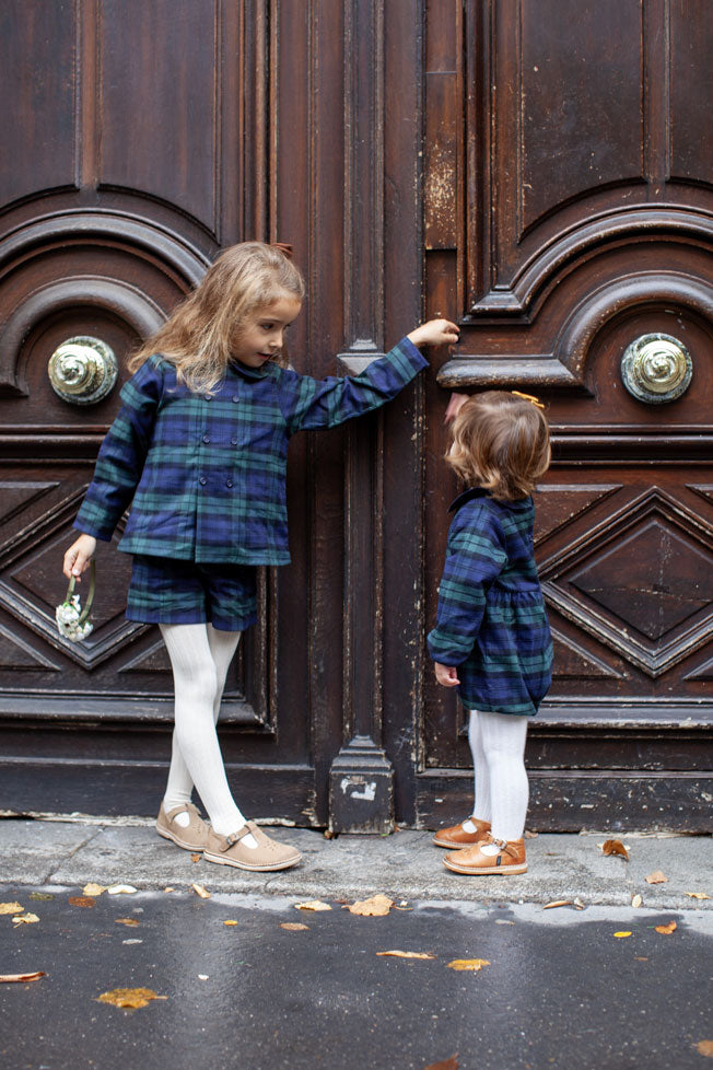 Short Sevres À Pont  Tartan - Bleu