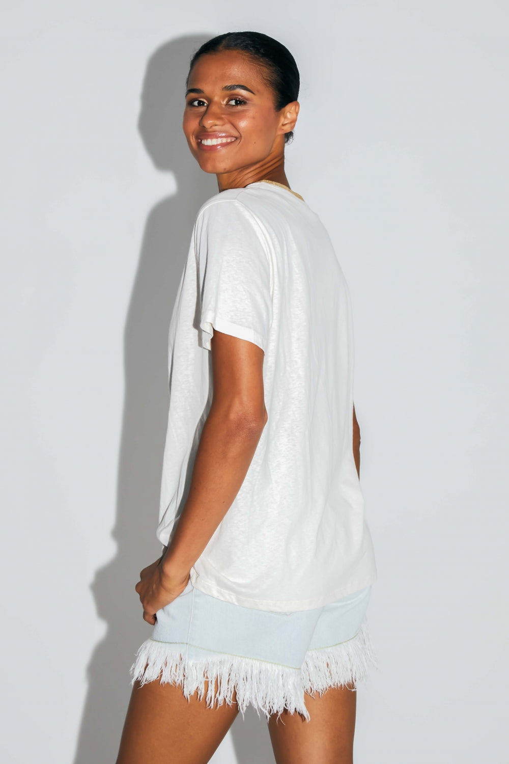 Le T-Shirt Fred Lucky Girl En Mélange Coton Lin