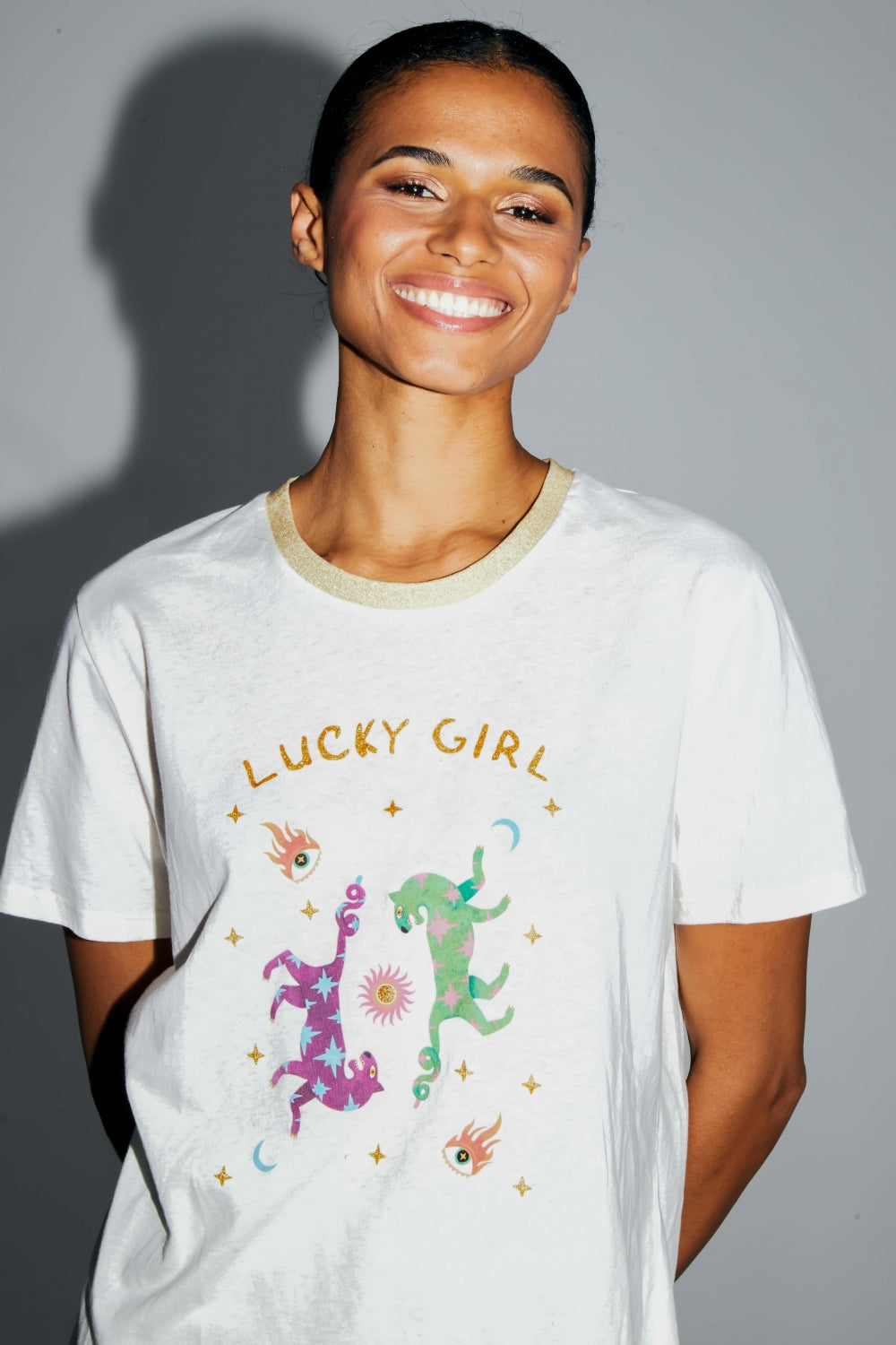 Le T-Shirt Fred Lucky Girl En Mélange Coton Lin