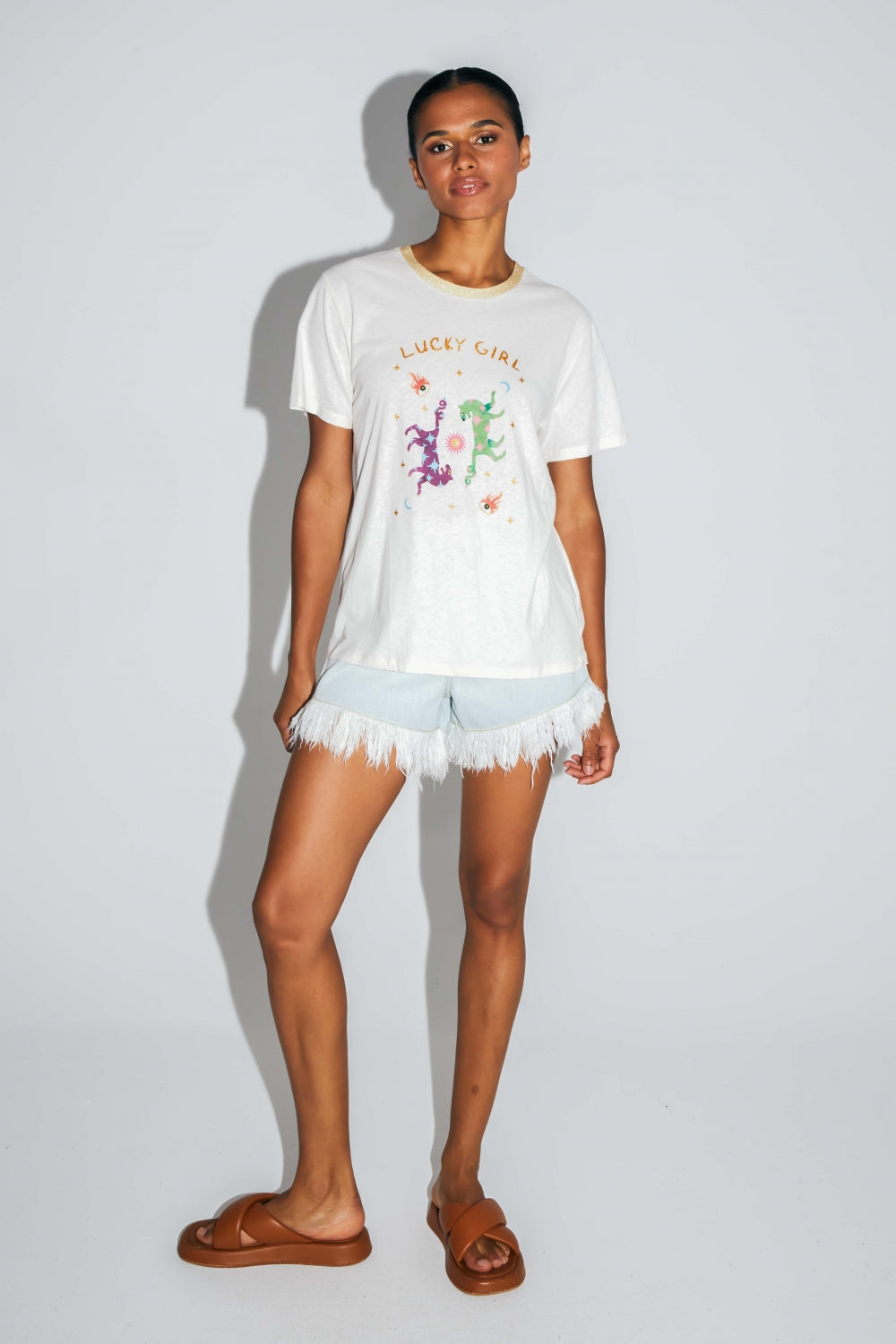 Le T-Shirt Fred Lucky Girl En Mélange Coton Lin