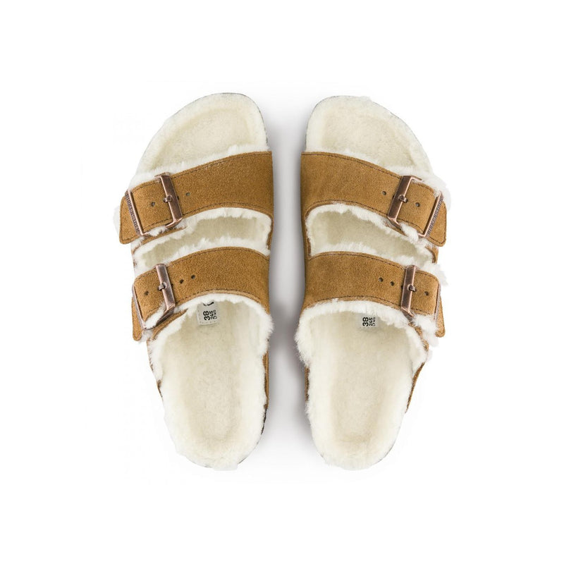 Birkenstock - Sandales Arizona Vl Shearling Etroite - Doré