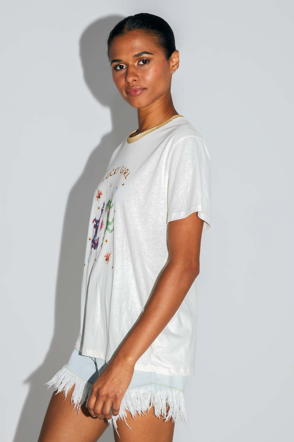 Le T-Shirt Fred Lucky Girl En Mélange Coton Lin