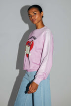 Sudadera The Eddie Lucky Cat De Algodón Orgánico Rosa Descolorido