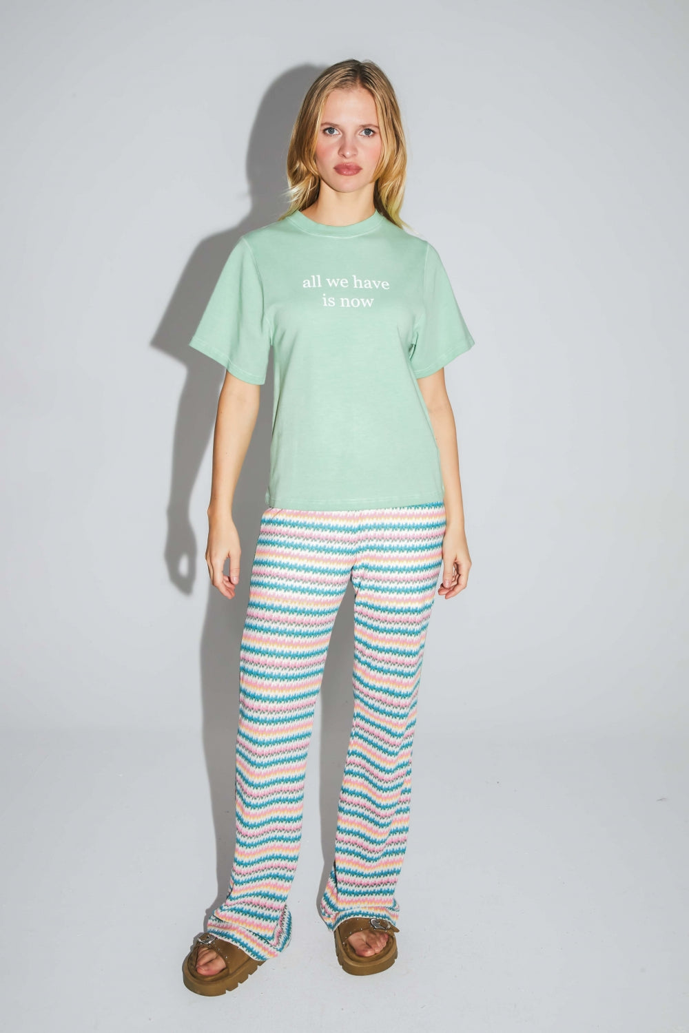 Camiseta de punto verde de algodón y modal de The Colette Collector