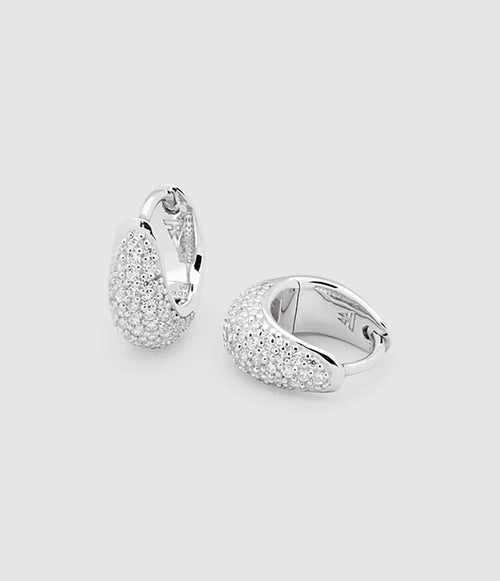 Tom Wood - Boucles D'Oreilles Ice Huggies Pavé Argent - Unisexe