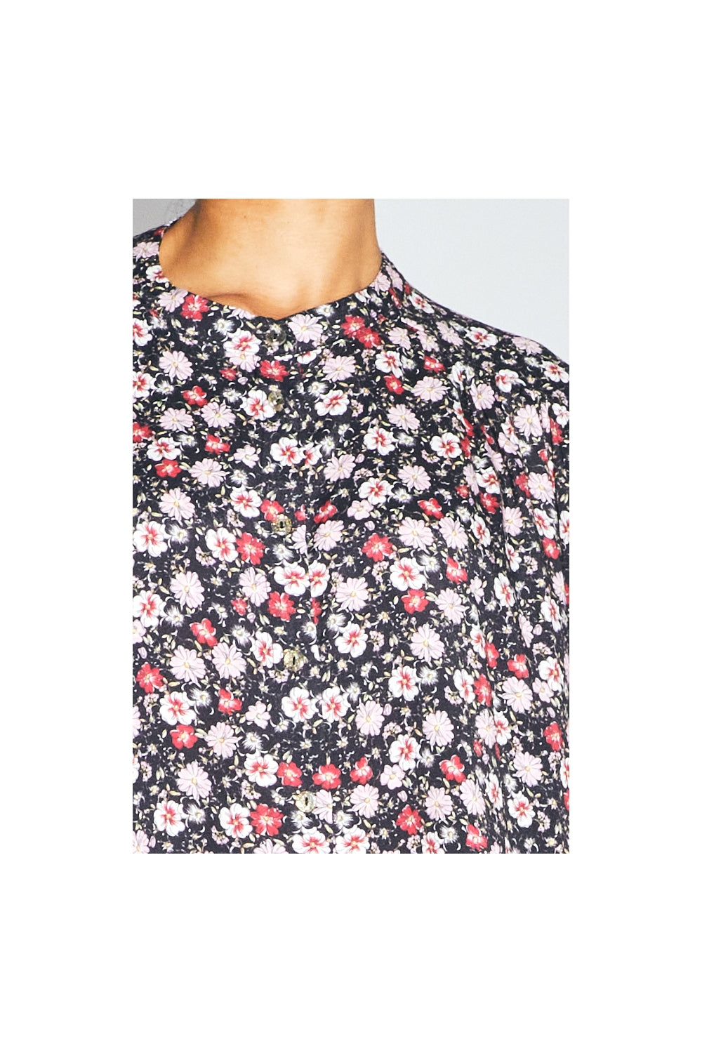 The Paola Shirt, Red and Pink Floral Gypsy Print