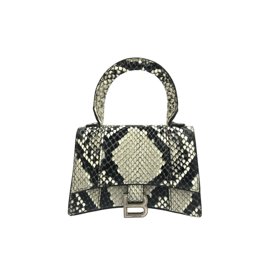 Balenciaga Hourglass Bolso Con Asa Superior De Piel En Relieve De Pitón Mini