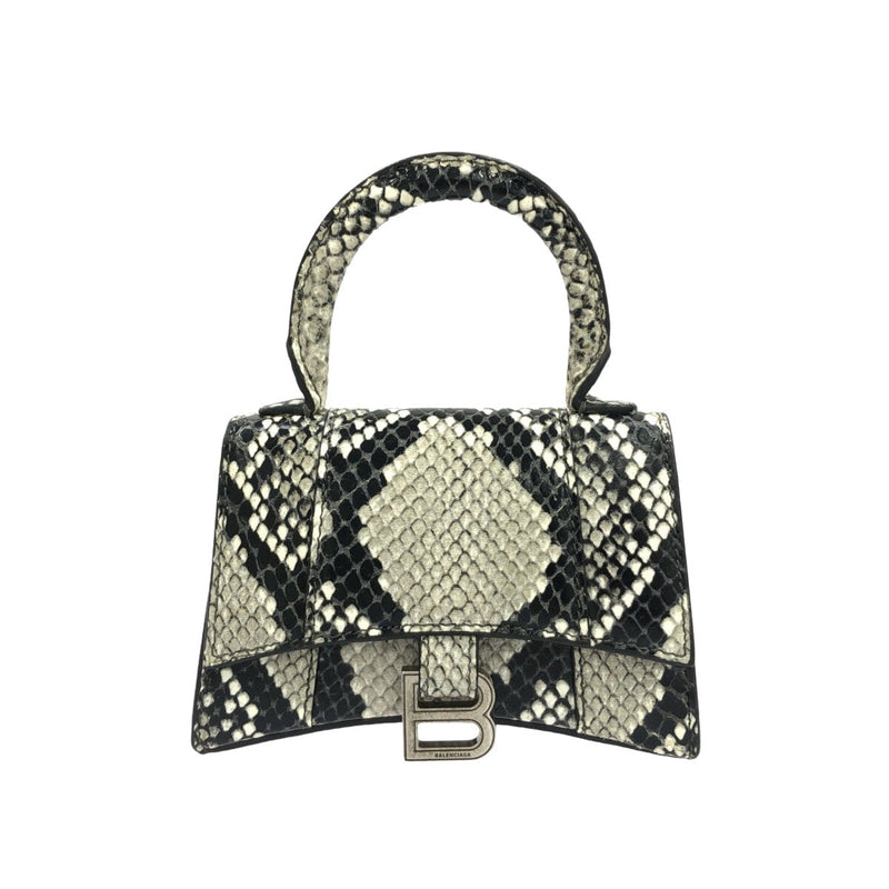 Balenciaga Hourglass Top Handle Bag Python Embossed Leather Mini