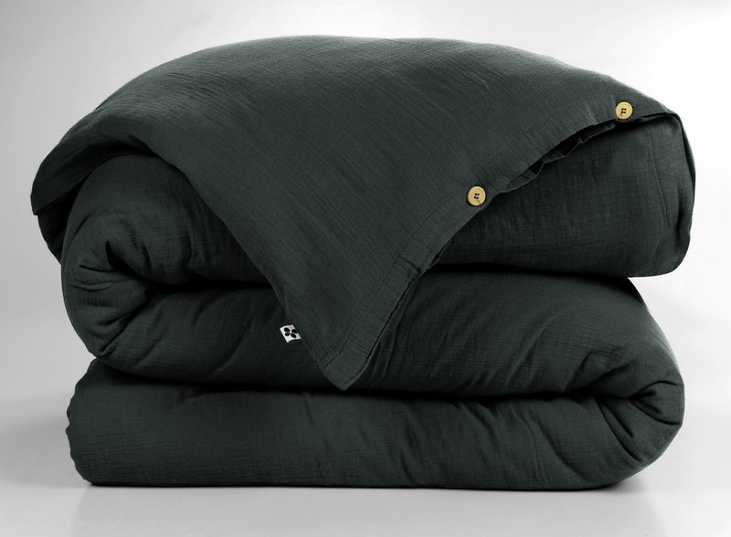 Duvet Cover - Double Gauze Plain Cotton - Gaia - Fir Tree