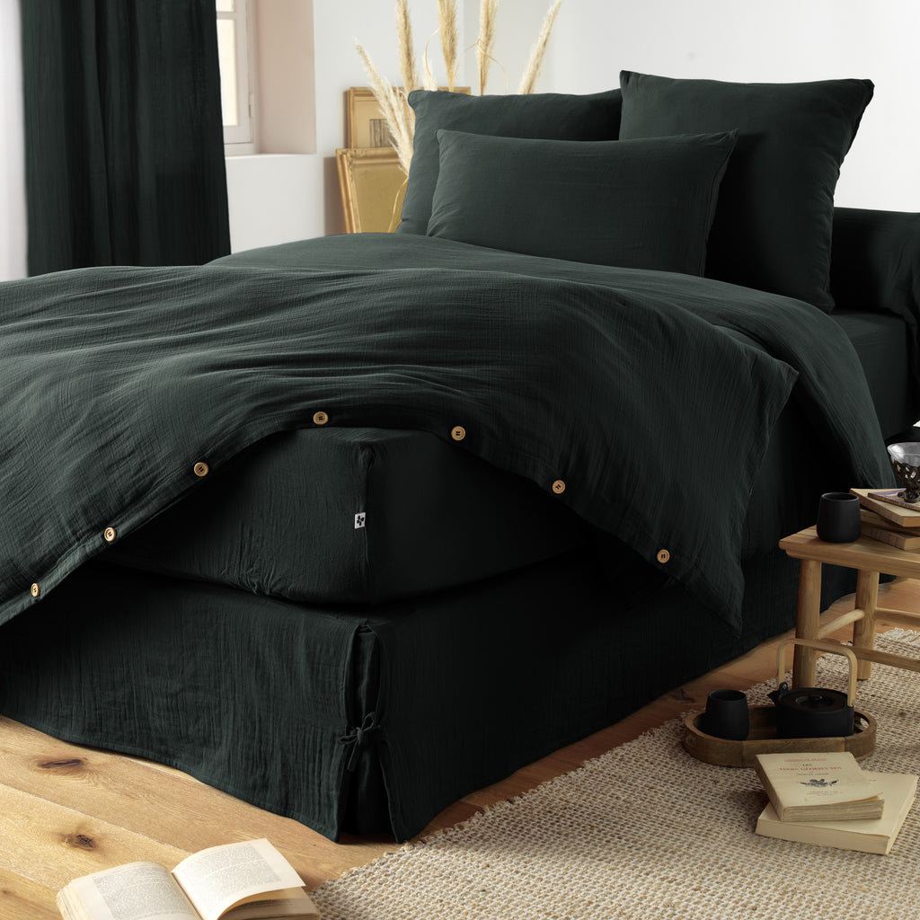 Gaïa - Housse De Couette - Double Gaze De Coton Unie - Sapin