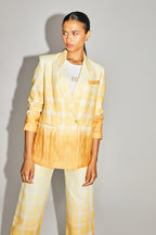 Le Blazer Ema En Lin Aux Carreaux Tie And Dye