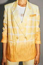 Le Blazer Ema En Lin Aux Carreaux Tie And Dye