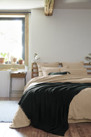 Fringe Throw - Double Gauze Plain Cotton - Gaia - Fir