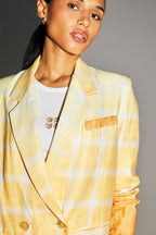 Le Blazer Ema En Lin Aux Carreaux Tie And Dye