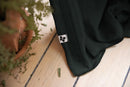 Rideau Ajustable + 8 Anneaux Pince - Double Gaze De Coton Unie - Gaia - Sapin