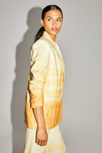 Le Blazer Ema En Lin Aux Carreaux Tie And Dye