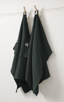 Set of 2 Hand Towels - Double Gauze Plain Cotton - Gaia - Fir Tree