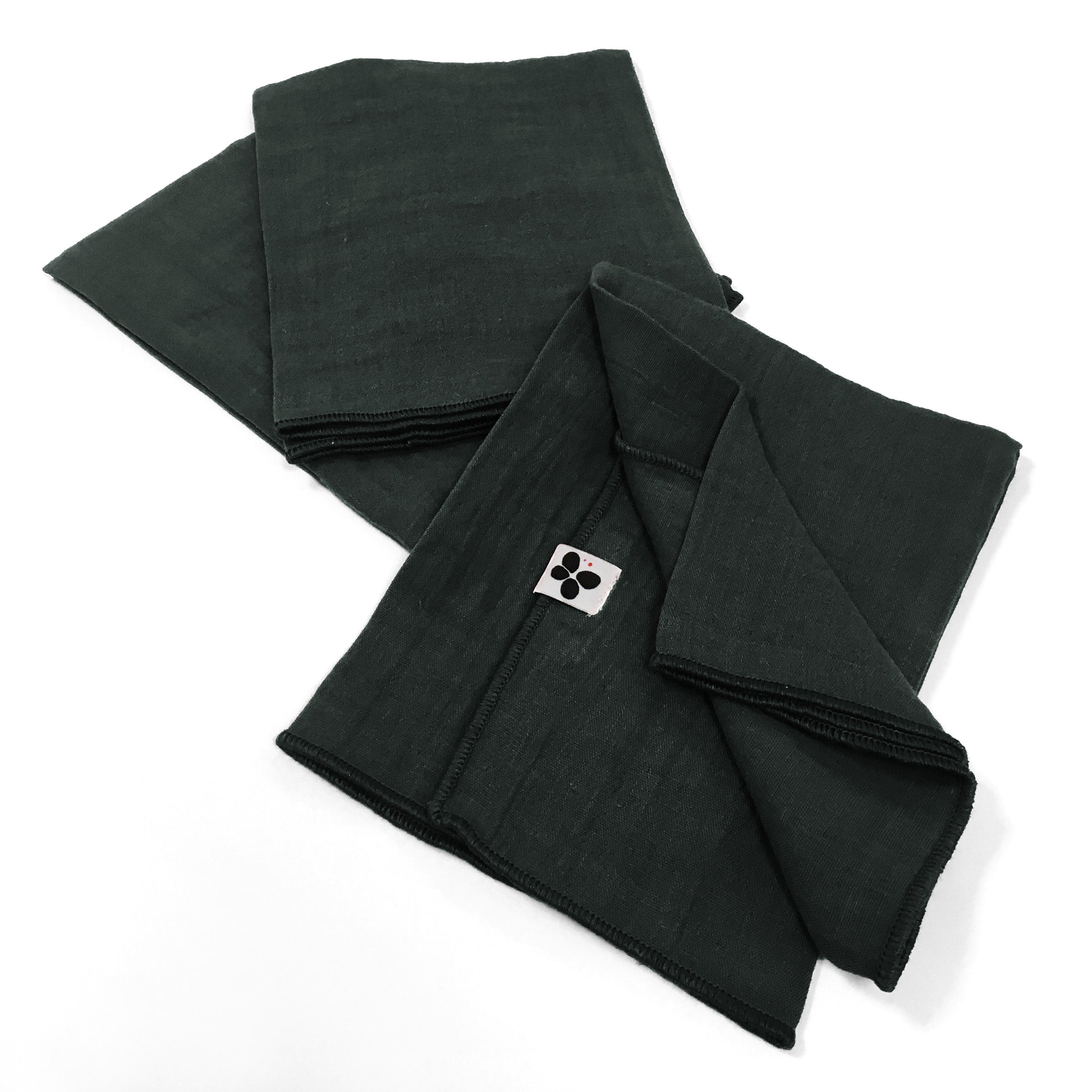 Gaia - Lot De 3 Serviettes - Double Gaze De Coton Unie - Sapin