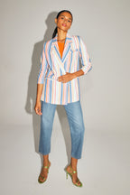Le Blazer Ema À Rayures Pop Multicolores En Coton Organique